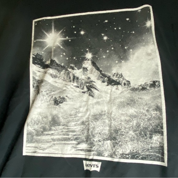 Levi's T-Shirt Men's 2XL Black Short Sleeve Crew Neck Graphic Classic Print - Picture 3 of 8